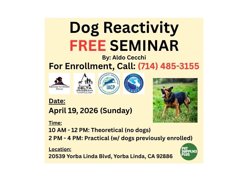 dog reactivity free seminar